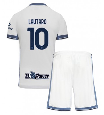 Inter Milan Lautaro Martinez #10 Segunda Equipación Niños 2024-25 Manga Corta (+ Pantalones cortos)